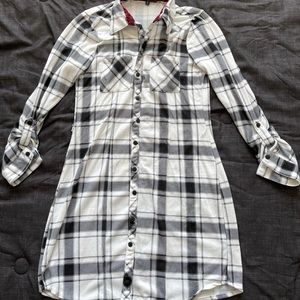 Plaid shirt dress